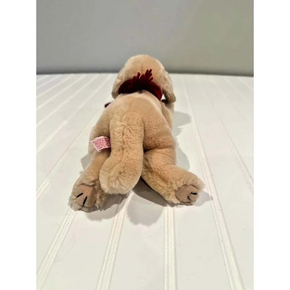 Russ Berrie Amber Golden Labrador Retriever Plush Red Bow 11